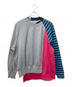 kolor/BEACONカラービーコン）の古着「ドッキングSWEAT　22WBM-T03232」｜グレー