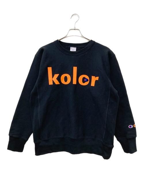 Champion REVERSE WEAVE（チャンピオン リバース ウィーブ）Champion REVERSE WEAVE (チャンピオン リバース ウィーブ) KOLOR (カラー) クルーネックスウェット　C8-C067 ブラック サイズ:Lの古着・服飾アイテム
