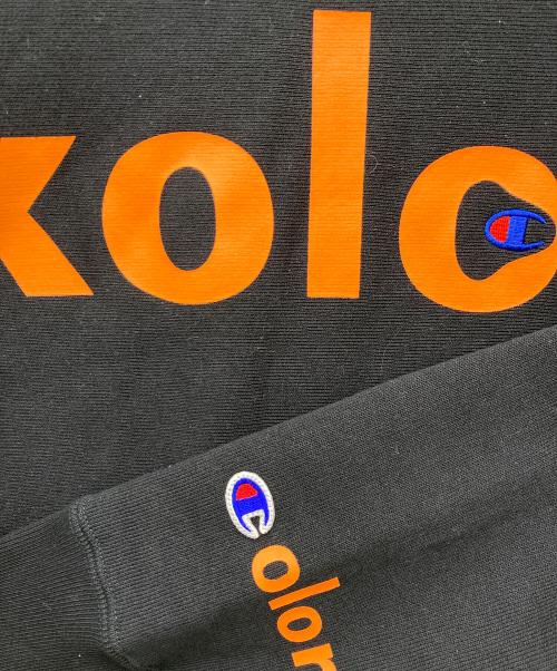 Champion REVERSE WEAVE（チャンピオン リバース ウィーブ）Champion REVERSE WEAVE (チャンピオン リバース ウィーブ) KOLOR (カラー) クルーネックスウェット　C8-C067 ブラック サイズ:Lの古着・服飾アイテム