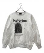 KOLORカラー）の古着「王将プリントスウェット　23WCM-T12206」｜グレー