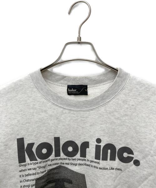 KOLOR（カラー）KOLOR (カラー) 王将プリントスウェット　23WCM-T12206 グレー サイズ:3の古着・服飾アイテム