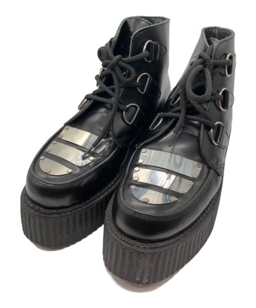 LIMI feu（リミフゥ）LIMI feu (リミフゥ) Underground (アンダーグラウンド) METAL PLATE MIDDLE CUT BOOTS ブラック サイズ:２３ｃｍの古着・服飾アイテム
