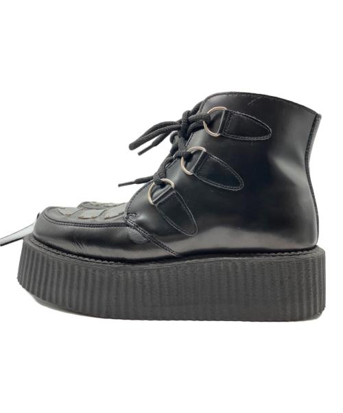 LIMI feu（リミフゥ）LIMI feu (リミフゥ) Underground (アンダーグラウンド) METAL PLATE MIDDLE CUT BOOTS ブラック サイズ:２３ｃｍの古着・服飾アイテム