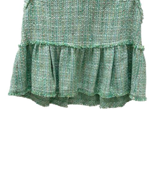 BALLSEY（ボールジィ）BALLSEY (ボールジィ) カラースパングルツイードペプラムプルオーバー グリーン サイズ:36の古着・服飾アイテム