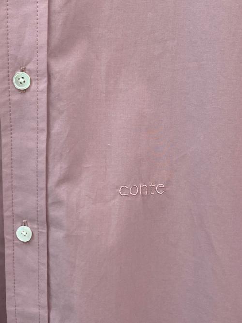 Conte（コンテ）Conte (コンテ) コットン ロゴ レギュラーカラーシャツ ピンク サイズ:Freeの古着・服飾アイテム