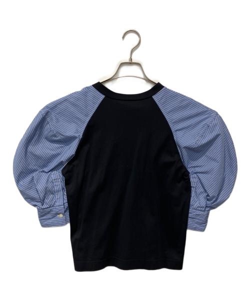 sacai（サカイ）sacai (サカイ) Poplin x Jersey T-Shirt ネイビー サイズ:1の古着・服飾アイテム