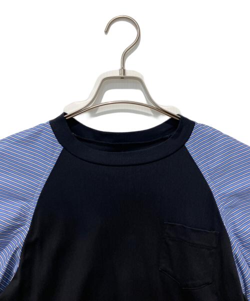 sacai（サカイ）sacai (サカイ) Poplin x Jersey T-Shirt ネイビー サイズ:1の古着・服飾アイテム