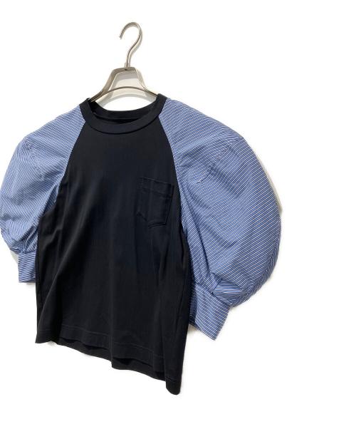 sacai（サカイ）sacai (サカイ) Poplin x Jersey T-Shirt ネイビー サイズ:1の古着・服飾アイテム