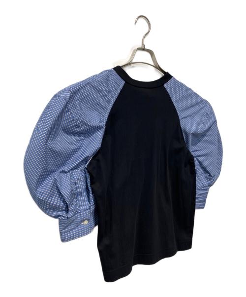 sacai（サカイ）sacai (サカイ) Poplin x Jersey T-Shirt ネイビー サイズ:1の古着・服飾アイテム