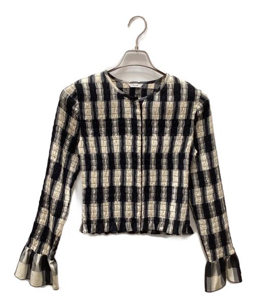 CLANE（クラネ）CLANE (クラネ) SHIRRING DESIGN BLOUSE ブラック サイズ:Mの古着・服飾アイテム