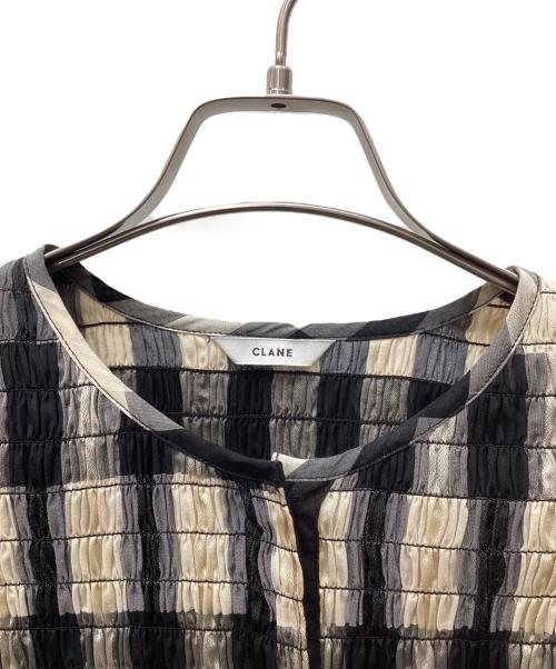 CLANE（クラネ）CLANE (クラネ) SHIRRING DESIGN BLOUSE ブラック サイズ:Mの古着・服飾アイテム