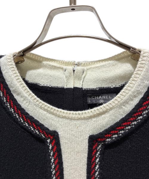 CHANEL（シャネル）CHANEL (シャネル) カシミヤニット ブラック×ホワイト サイズ:38の古着・服飾アイテム