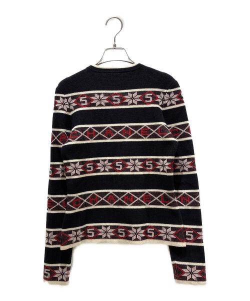 CHANEL（シャネル）CHANEL (シャネル) ジャガードカシミヤセーター ブラック×レッド サイズ:38の古着・服飾アイテム