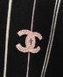中古・古着 CHANEL (シャネル) ココマークショート7分袖カシミヤニット ブラック×ホワイト サイズ:38：220000円