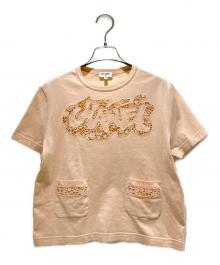 CHANEL（シャネル）の古着「カットワーク刺繍Tシャツ」｜サーモンピンク