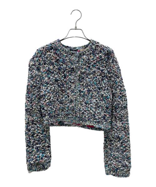 CHANEL（シャネル）CHANEL (シャネル) P70 ココボタン ノーカラージャケット ブルー サイズ:38の古着・服飾アイテム