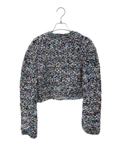 CHANEL（シャネル）CHANEL (シャネル) P70 ココボタン ノーカラージャケット ブルー サイズ:38の古着・服飾アイテム