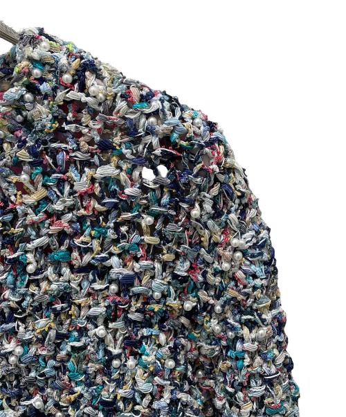 CHANEL（シャネル）CHANEL (シャネル) P70 ココボタン ノーカラージャケット ブルー サイズ:38の古着・服飾アイテム