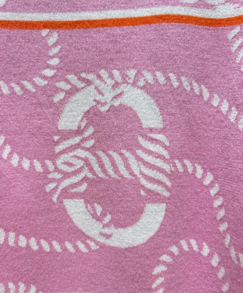 HERMES（エルメス）HERMES (エルメス) カノエ シェーヌダンクル ニット ピンク×オレンジ サイズ:38の古着・服飾アイテム