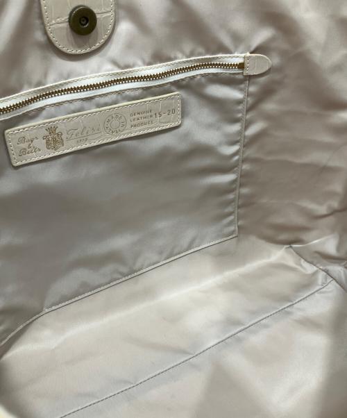 Felisi（フェリージ）Felisi (フェリージ) クロコ型押しトートバッグ ベージュの古着・服飾アイテム