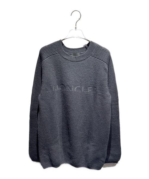 MONCLER（モンクレール）MONCLER (モンクレール) GIROCOLLO TRICOTロゴニット ブラック サイズ:Mの古着・服飾アイテム
