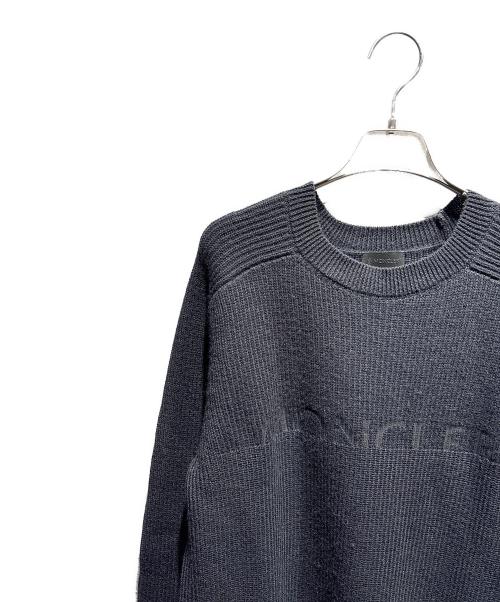 MONCLER（モンクレール）MONCLER (モンクレール) GIROCOLLO TRICOTロゴニット ブラック サイズ:Mの古着・服飾アイテム