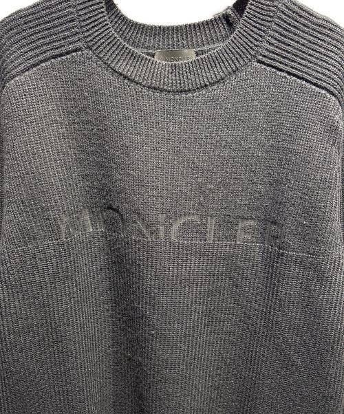 MONCLER（モンクレール）MONCLER (モンクレール) GIROCOLLO TRICOTロゴニット ブラック サイズ:Mの古着・服飾アイテム