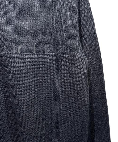 MONCLER（モンクレール）MONCLER (モンクレール) GIROCOLLO TRICOTロゴニット ブラック サイズ:Mの古着・服飾アイテム