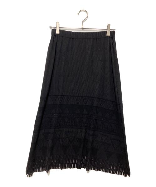 A-POC ABLE ISSEY MIYAKE（エイポック エイブル イッセイ ミヤケ）A-POC ABLE ISSEY MIYAKE (エイポック エイブル イッセイ ミヤケ) フリンジスカート ブラック サイズ:2の古着・服飾アイテム
