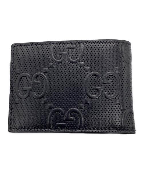 GUCCI（グッチ）GUCCI (グッチ) GGエンボス 札入れ ブラックの古着・服飾アイテム