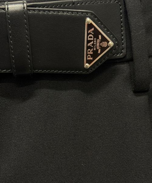 PRADA（プラダ）PRADA (プラダ) プレート付きベルトショートパンツ ブラック サイズ:38の古着・服飾アイテム
