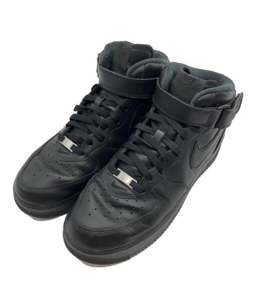 NIKE（ナイキ）NIKE (ナイキ) Supreme (シュプリーム) Air Force 1 Mid/ミッドカットスニーカー ブラック サイズ:27cmの古着・服飾アイテム