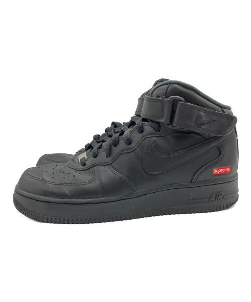 NIKE（ナイキ）NIKE (ナイキ) Supreme (シュプリーム) Air Force 1 Mid/ミッドカットスニーカー ブラック サイズ:27cmの古着・服飾アイテム