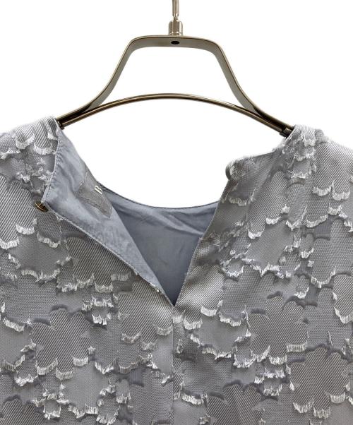 BALLSEY（ボールジィ）BALLSEY (ボールジィ) マーガレットカットジャカード フレアギャザーワンピース グレー サイズ:34の古着・服飾アイテム