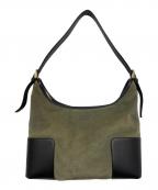 LOEWEロエベ）の古着「アナグラムスウェードショルダーバッグ」｜グリーン×ブラック
