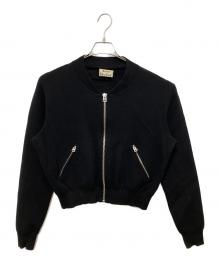 Acne studios（アクネ ストゥディオズ）の古着「Olympia Boiled ニットボンバージャケット」｜ブラック