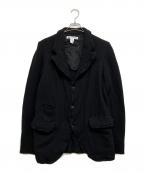 COMME des GARCONS SHIRTコムデギャルソンシャツ）の古着「異素材MIXウール縮絨4Bジャケット」｜ブラック