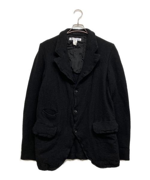 COMME des GARCONS SHIRT（コムデギャルソンシャツ）COMME des GARCONS SHIRT (コムデギャルソンシャツ) 異素材MIXウール縮絨4Bジャケット ブラック サイズ:Lの古着・服飾アイテム