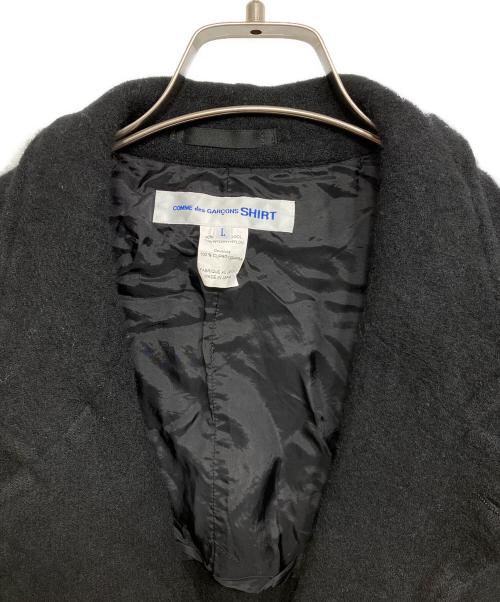 COMME des GARCONS SHIRT（コムデギャルソンシャツ）COMME des GARCONS SHIRT (コムデギャルソンシャツ) 異素材MIXウール縮絨4Bジャケット ブラック サイズ:Lの古着・服飾アイテム