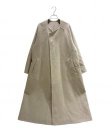 MUSE de Deuxieme Classe（ミューズ ドゥーズィエム クラス）の古着「ウールアンゴラ ノーカラーコート」｜ベージュ