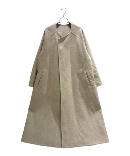 MUSE de Deuxieme Classe（ミューズ ドゥーズィエム クラス）MUSE de Deuxieme Classe (ミューズ ドゥーズィエム クラス) ウールアンゴラ ノーカラーコート ベージュ サイズ:38の古着・服飾アイテム
