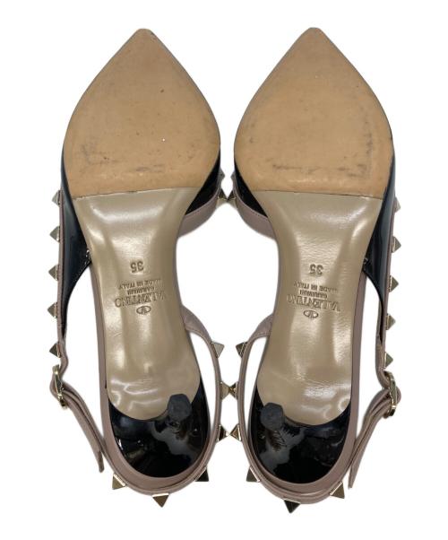 VALENTINO GARAVANI（ヴァレンティノ・ガラヴァーニ）VALENTINO GARAVANI (ヴァレンティノ・ガラヴァーニ) スタッズミュール ブラック×ピンク サイズ:35の古着・服飾アイテム