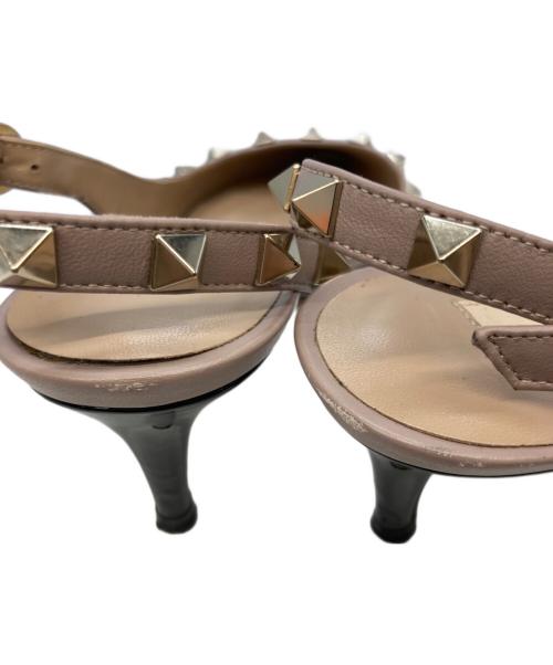 VALENTINO GARAVANI（ヴァレンティノ・ガラヴァーニ）VALENTINO GARAVANI (ヴァレンティノ・ガラヴァーニ) スタッズミュール ブラック×ピンク サイズ:35の古着・服飾アイテム