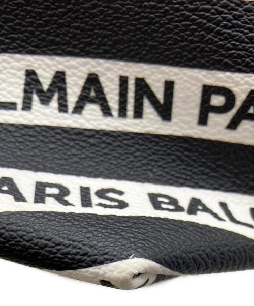 BALMAIN（バルマン）BALMAIN (バルマン) ロゴレザートートバッグ ブラック×ホワイトの古着・服飾アイテム