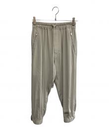 RICK OWENS（リックオウエンス）の古着「RICK OWENS ドローストリングクロップドパンツ」｜ライトグレー