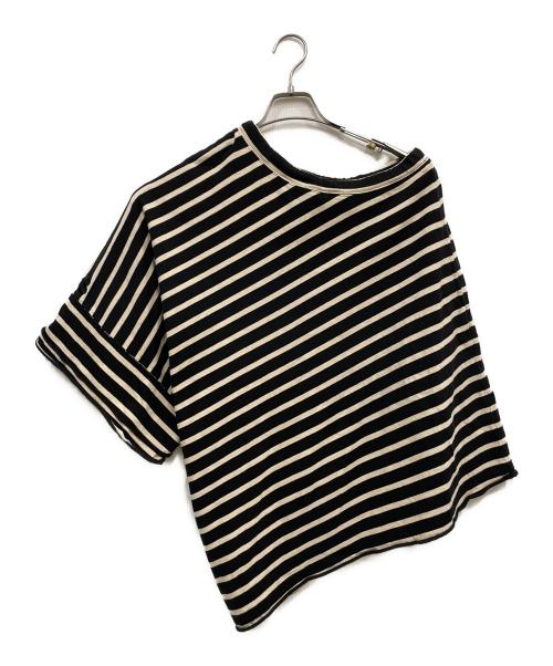 Y-3（ワイスリー）Y-3 (ワイスリー) アシンメトリー半そでカットソー ブラック×ベージュ サイズ:XSの古着・服飾アイテム