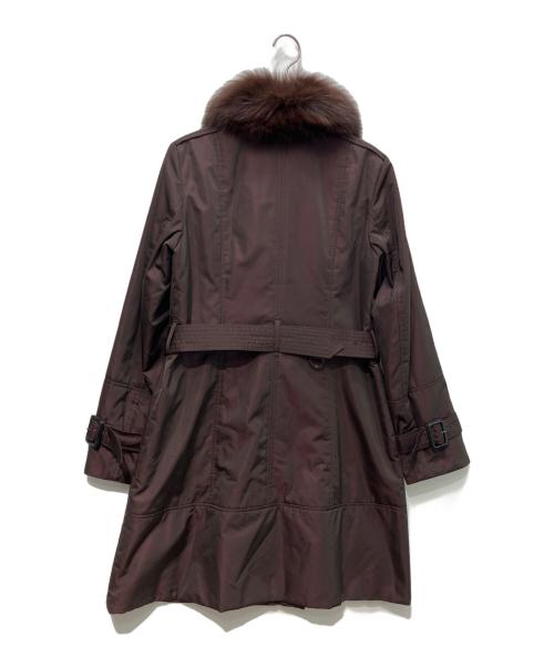 BURBERRY LONDON（バーバリーロンドン）BURBERRY LONDON (バーバリーロンドン) フォックスファー 中綿コート ブラウン サイズ:40の古着・服飾アイテム