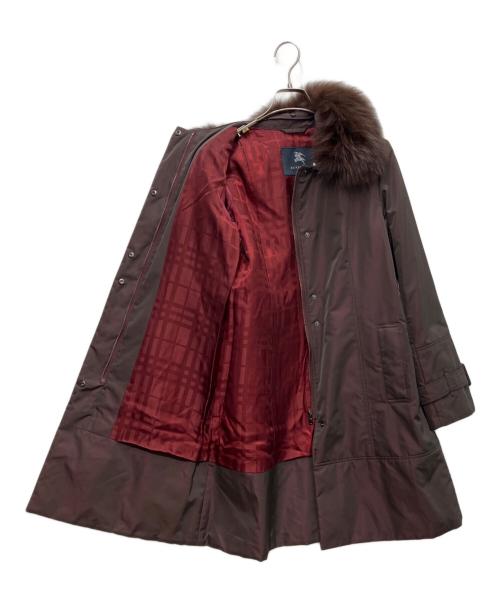 BURBERRY LONDON（バーバリーロンドン）BURBERRY LONDON (バーバリーロンドン) フォックスファー 中綿コート ブラウン サイズ:40の古着・服飾アイテム