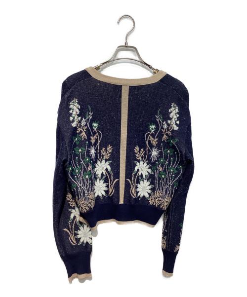 MURRAL（ミューラル）MURRAL (ミューラル) Garden flower knit cardigan ネイビー サイズ:Freeの古着・服飾アイテム