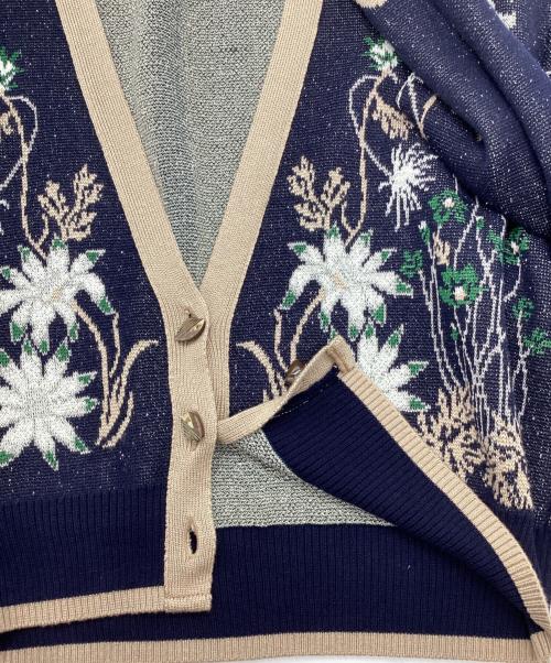 MURRAL（ミューラル）MURRAL (ミューラル) Garden flower knit cardigan ネイビー サイズ:Freeの古着・服飾アイテム